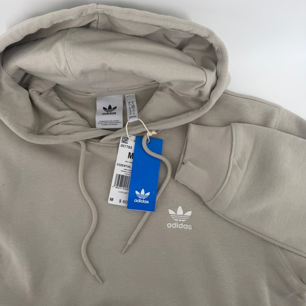 Adidas Originals Essential Hoody Men Medium Putty Grey IR7785 Trefoil Hoodie NEW